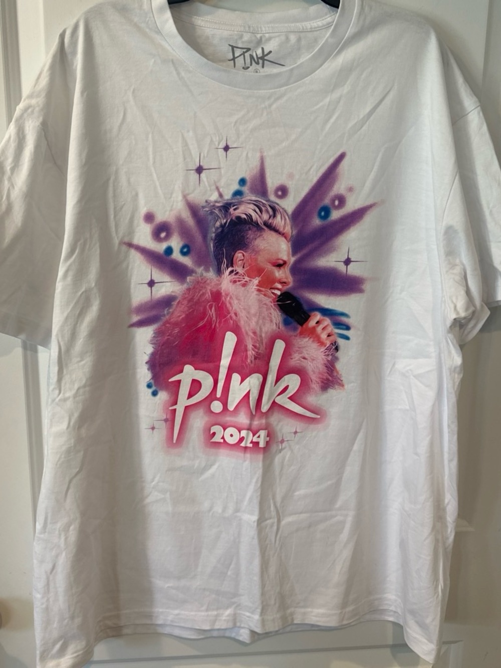 Pink White concert Tee with Pink & Purple Tour Graphic 2024